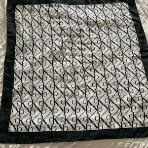 Vintage Calvin Klein silk CK scarf black and white